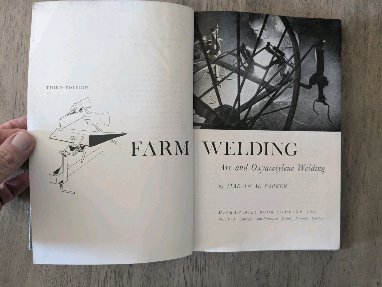 Farm Welding Arc & Oxyacetylene Welding By M Parker, Hardcover 3rd Edition 1958