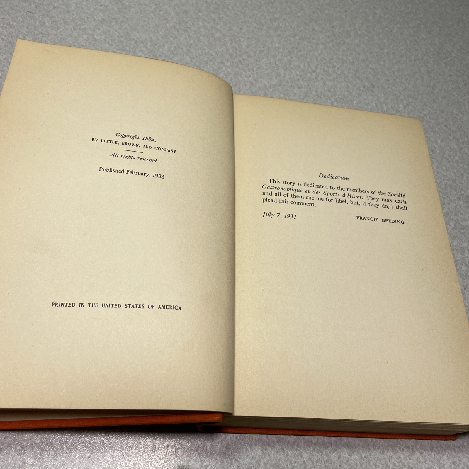 Beeding, Francis „TAKE IT CROOKED“ First Edition 1932 A.L. Burt Company HC