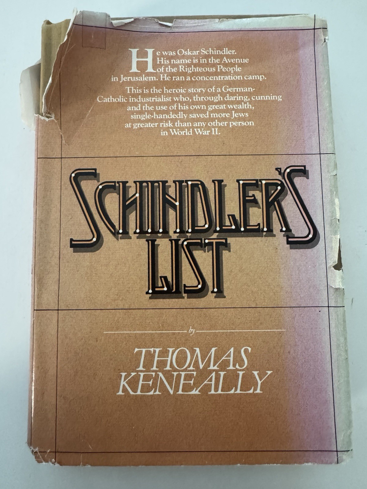 Keneally, Thomas SCHINDLER’S LIST 1st Edition 1st Printing