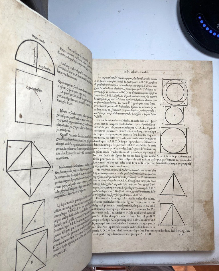 1545 SERLIO Architecture Books I-II 1st Ed Book IV Renaissance Folio Woodcuts