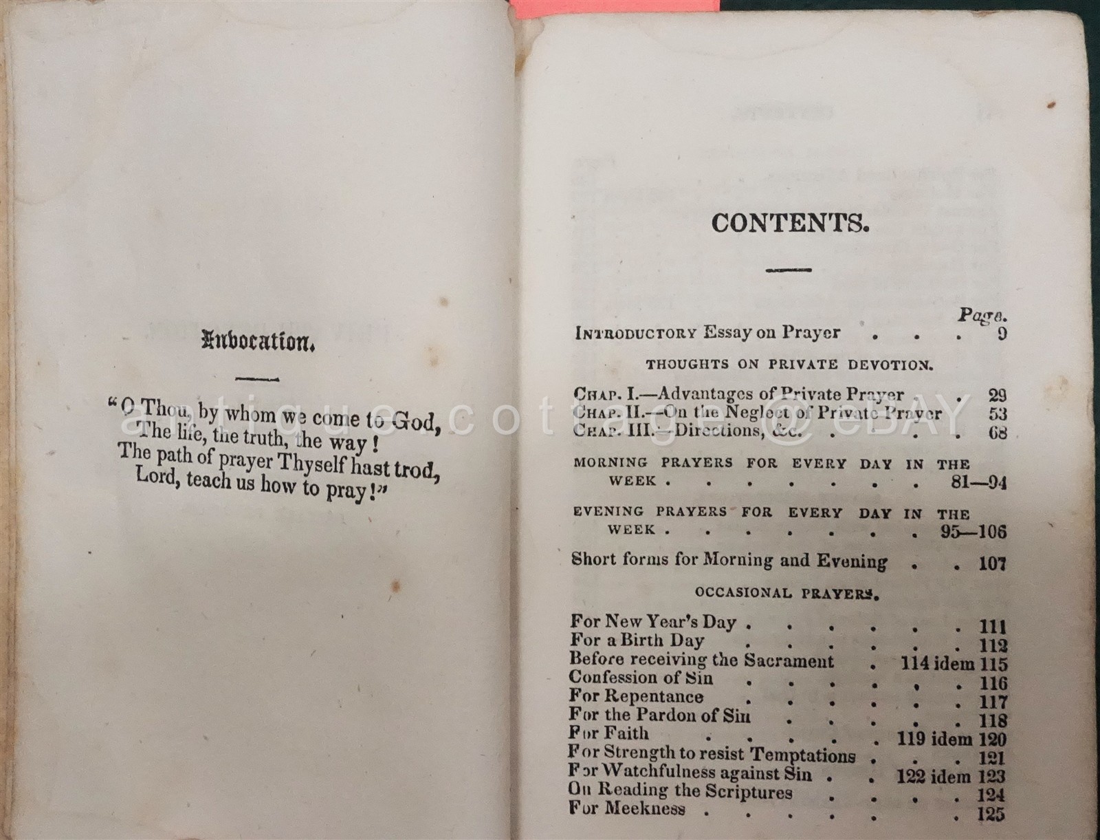 1841 antique PRIVATE DEVOTION hannah more PRAYER MEDITATION bible religion