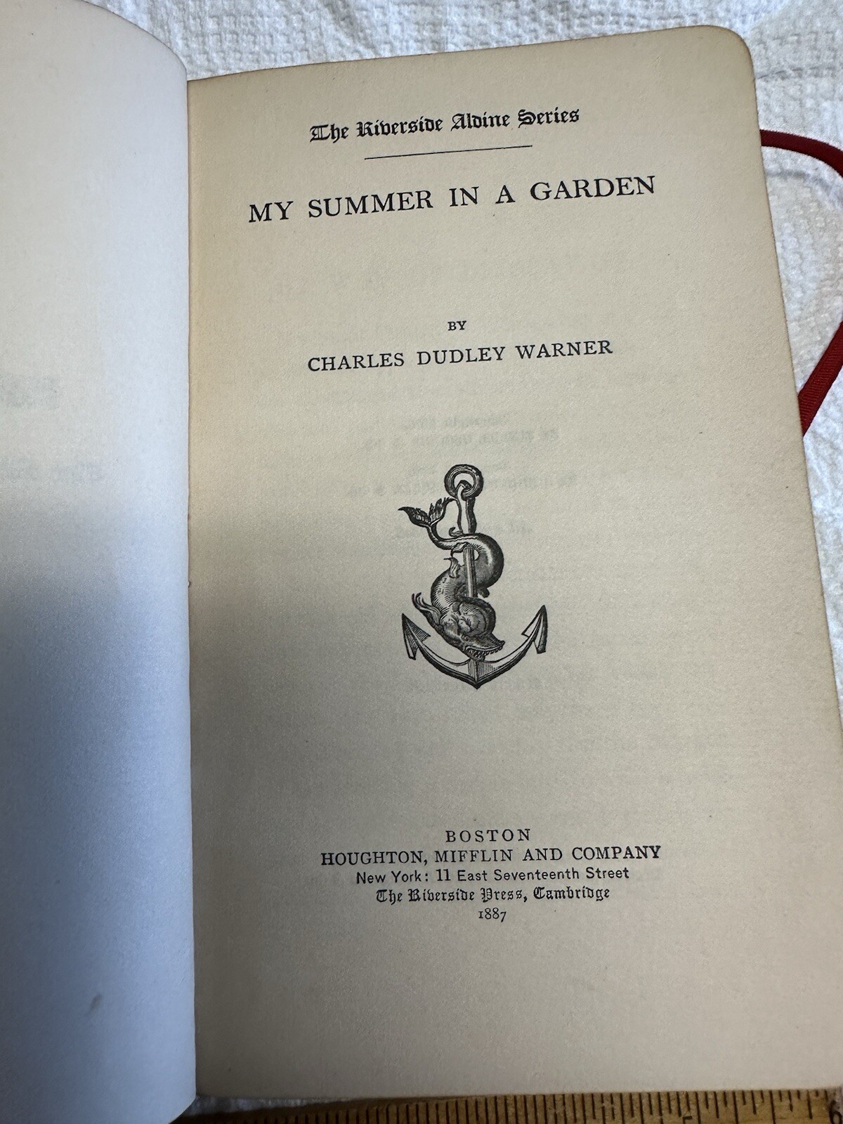 My Summer In A Garden 1887 Charles Dudley Warner Houghton Mifflin Leather Bound