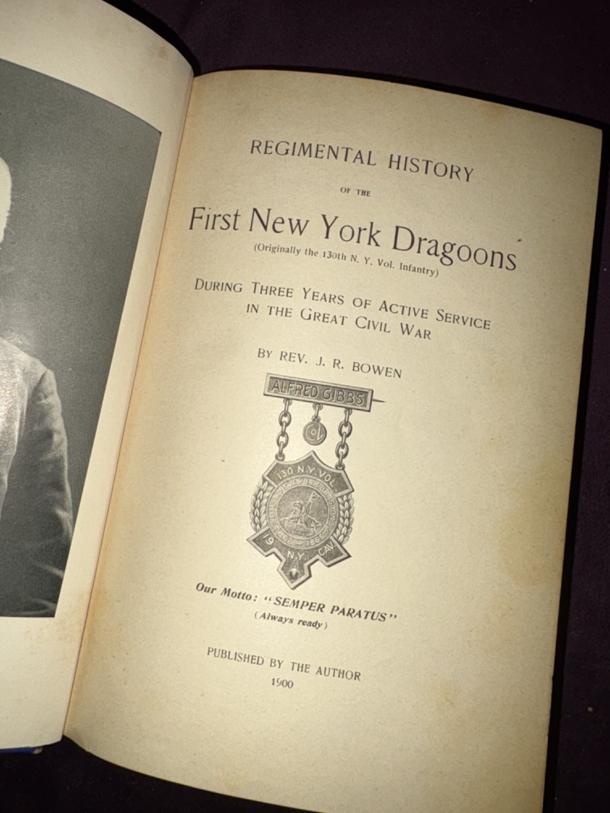 First New York Dragoons, by J.R. Bowen, 1900 FE antique hardcover book