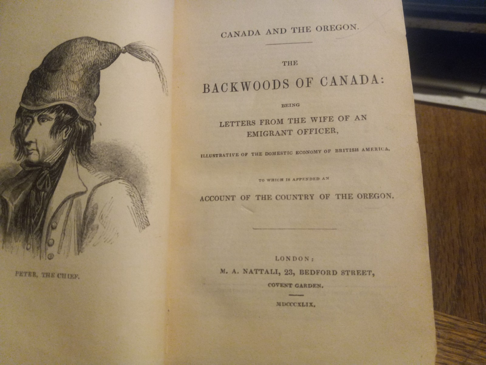 1849 BACKWOODS OF CANADA NICELY REBOUND ILLUST BOOK! BEING LETTERS FROM A WIFE