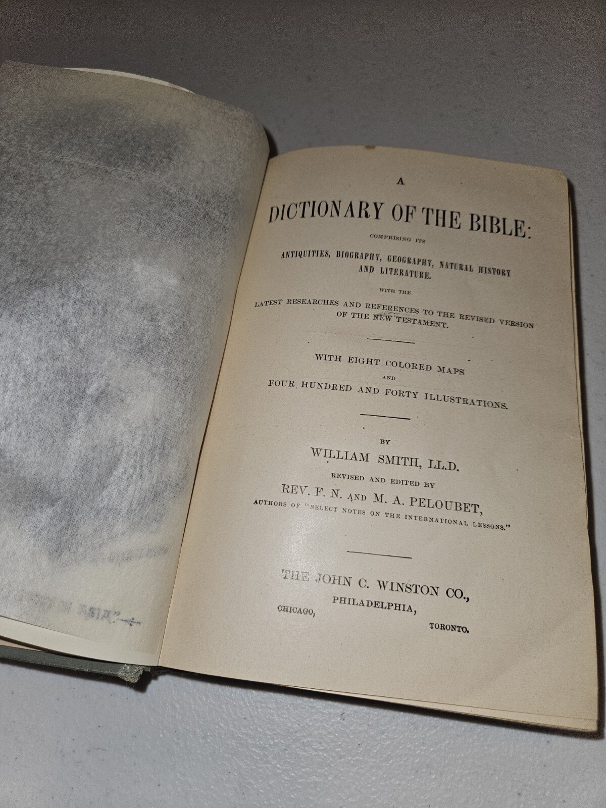 Bible Dictionary William Smith, Porter and Coates 1884 Teachers Edition