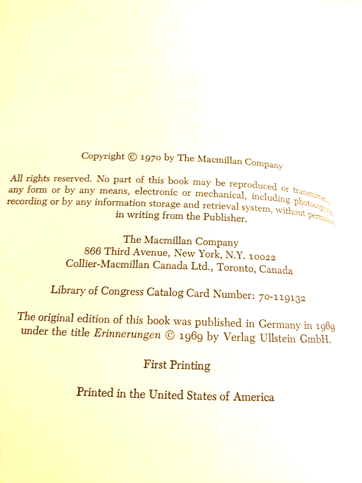 RARE 1ST EDIT! Inside the Third Reich: Memoirs by Albert Speer (1970) GREAT HCDJ