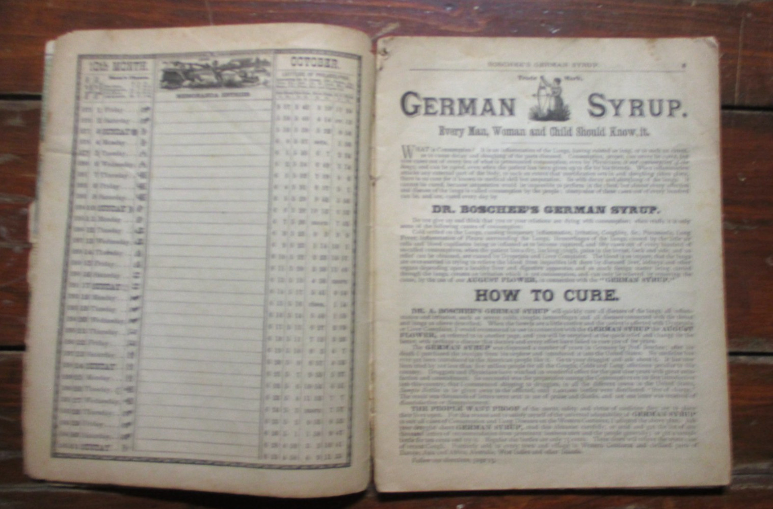 1881 Green’s Diary & Almanac Printed in Woodbury New Jersey – Map of Ohio