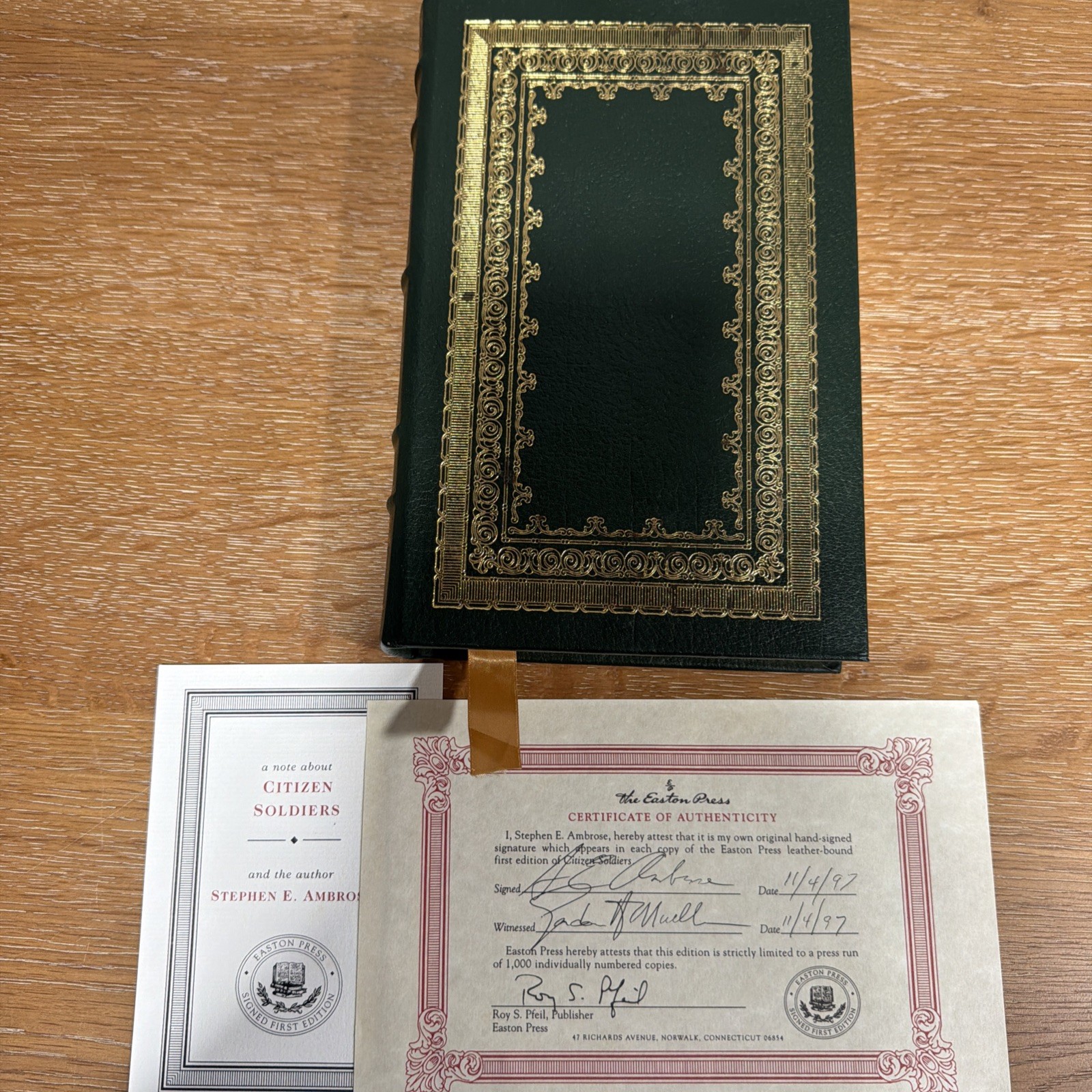 Easton Press Citizen Soldiers – Stephen E. Ambrose SIGNED 1st Edition