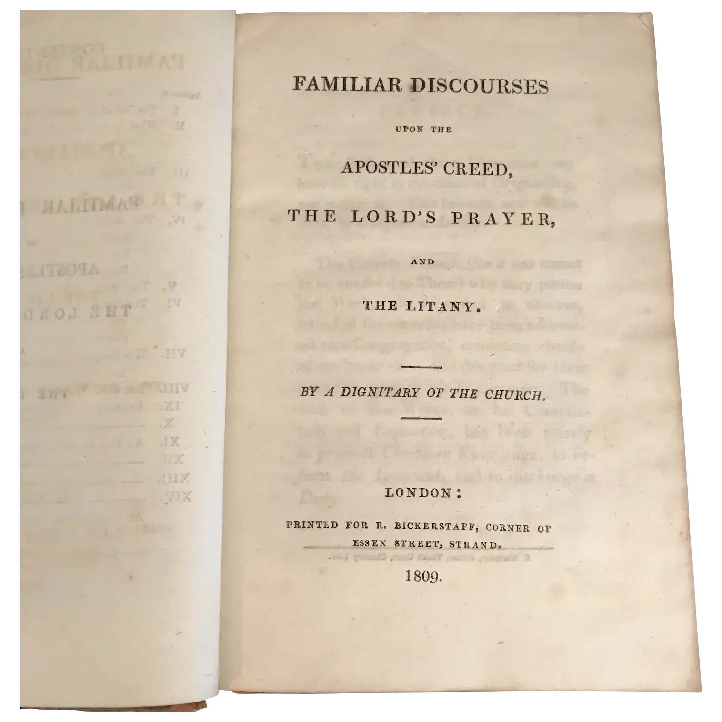 1809 Familiar Discourses on the Apostles’ Creed and the Lord’s Prayer. 1st Ed.