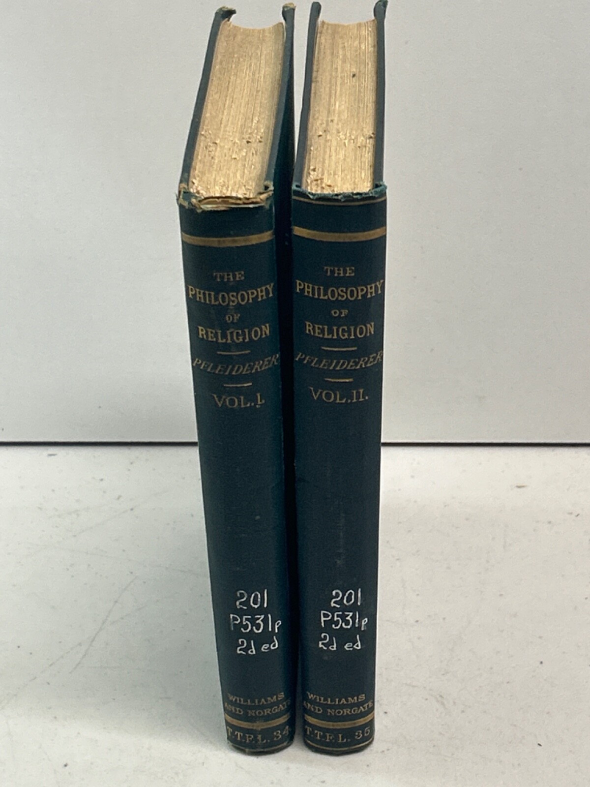The Philosophy of Religion on the Basis of its History, Vol I-II Pfeilderer 1886