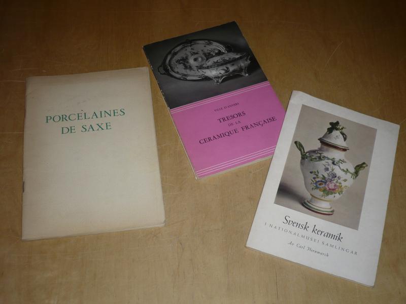 3 Catalogs Expo Ceramiques Francaises, Suedoises, Porcelain Saxe Sevres