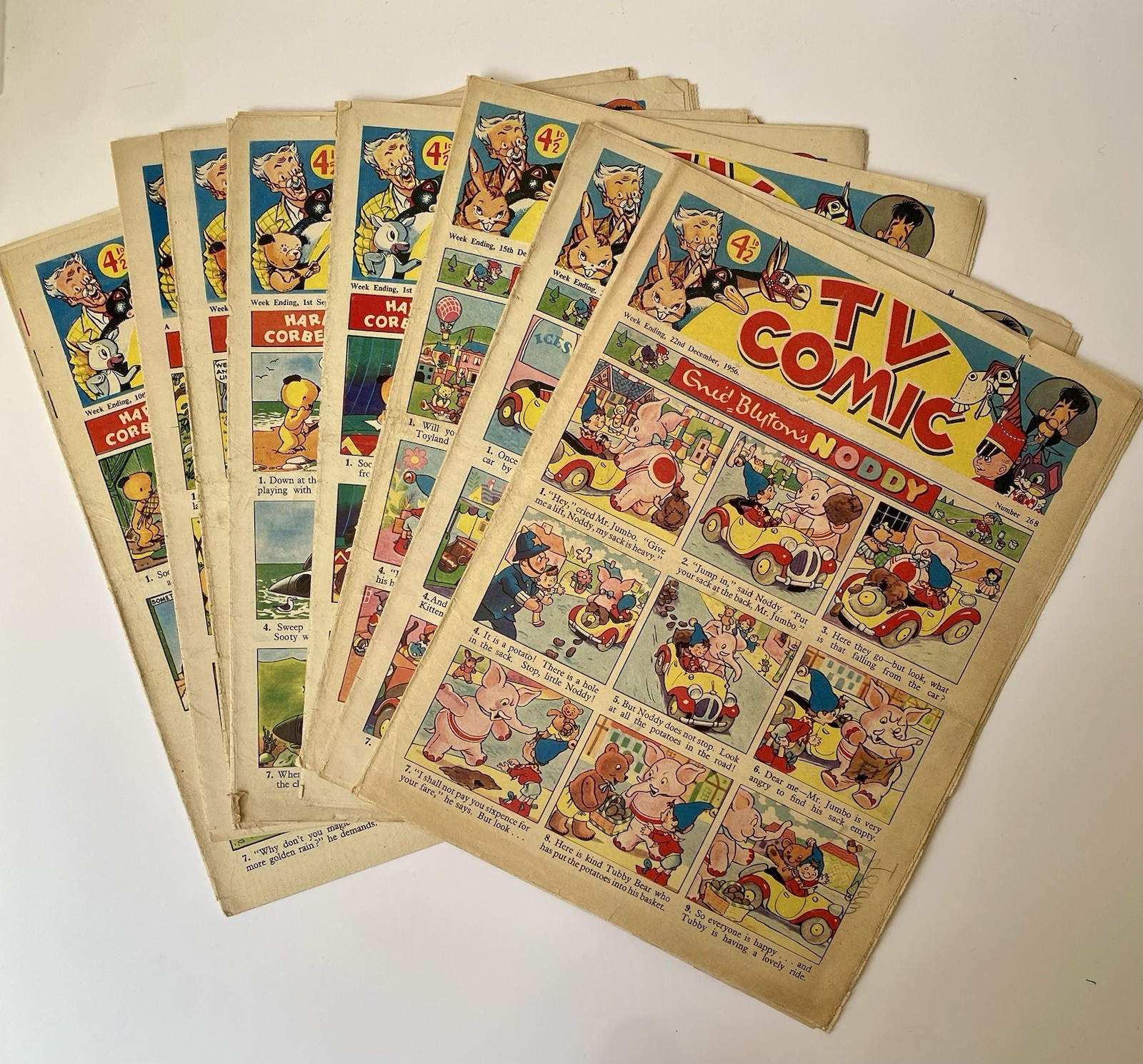 TV Comic 1956 8 Issues Sooty & Sweep Felix the Cat Enid Blyton Roy Rogers