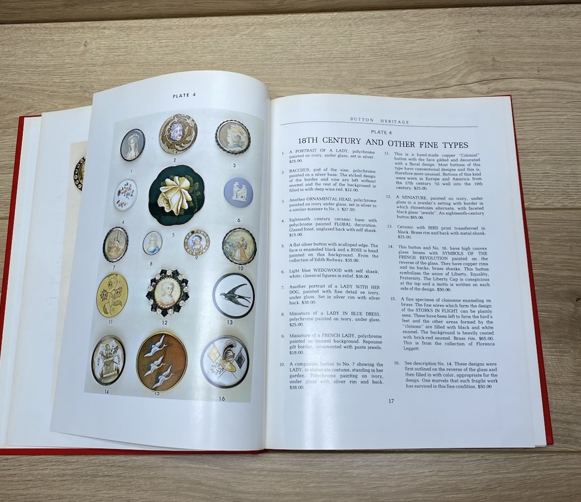 Button Heritage Collector Guide Book Chamberlin Miner 1976 Revised Ed. Vintage