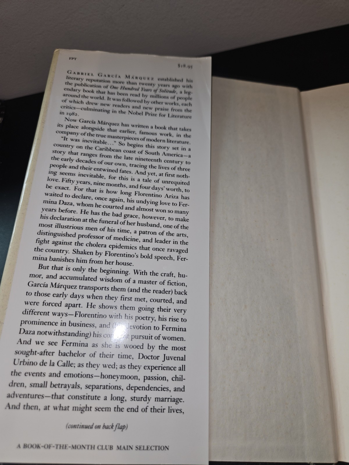 Love in the Time of Cholera Gabriel Garcia Marquez 1988 Knopf Hardcover Vintage