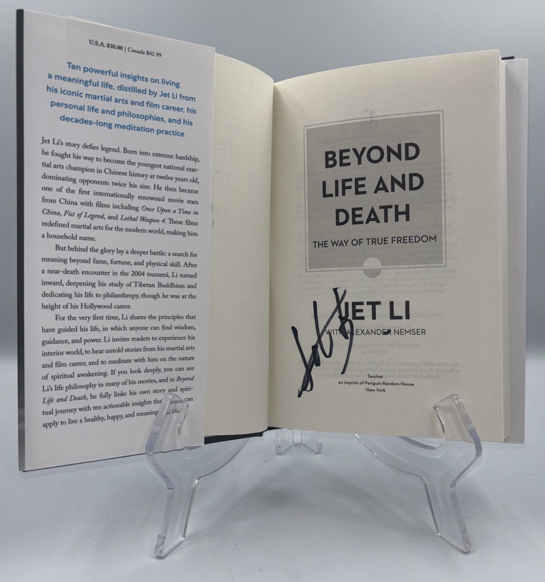 JET LI SIGNED AUTOGRAPHED BEYOND LIFE AND DEATH HC 1ST EDITION 1ST PRINT BOOK #9