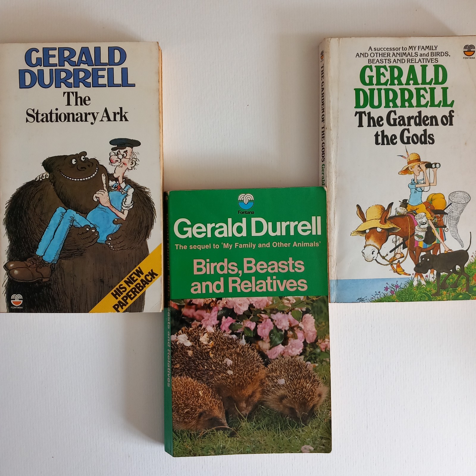 Gerald Durrell Books Stationary Ark Garden Of The Gods Birds Beasts & Relatives