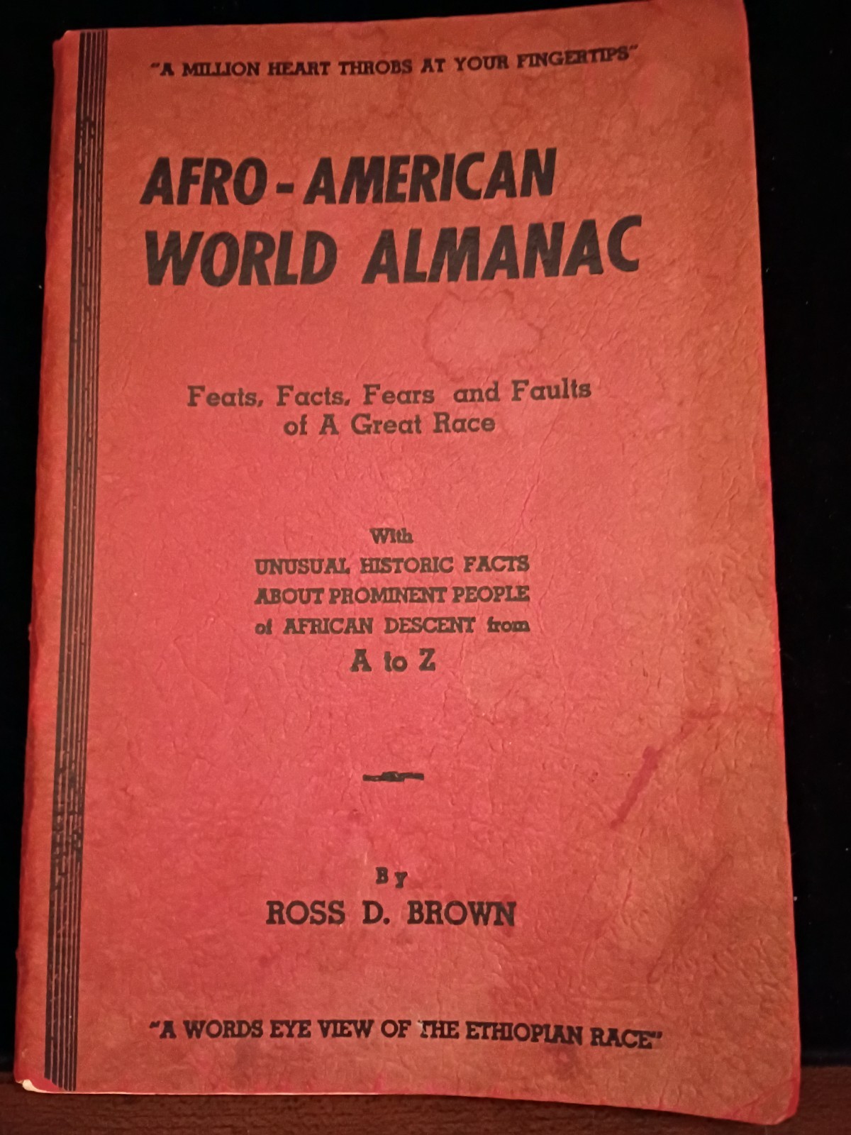 1943 AFRO AMERICAN WORLD ALMANAC ROSS D. BROWN IN ACCEPTABLE CONDITION
