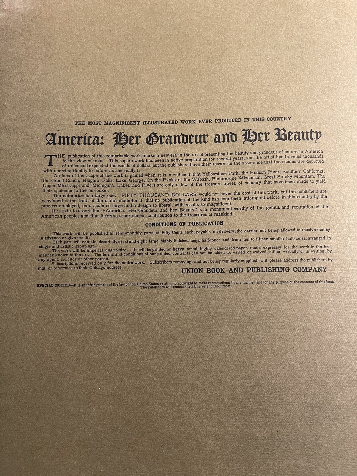 Lot of 2 America Her Grandeur And Her Beauty Photo Books From 1900 Wisconsin