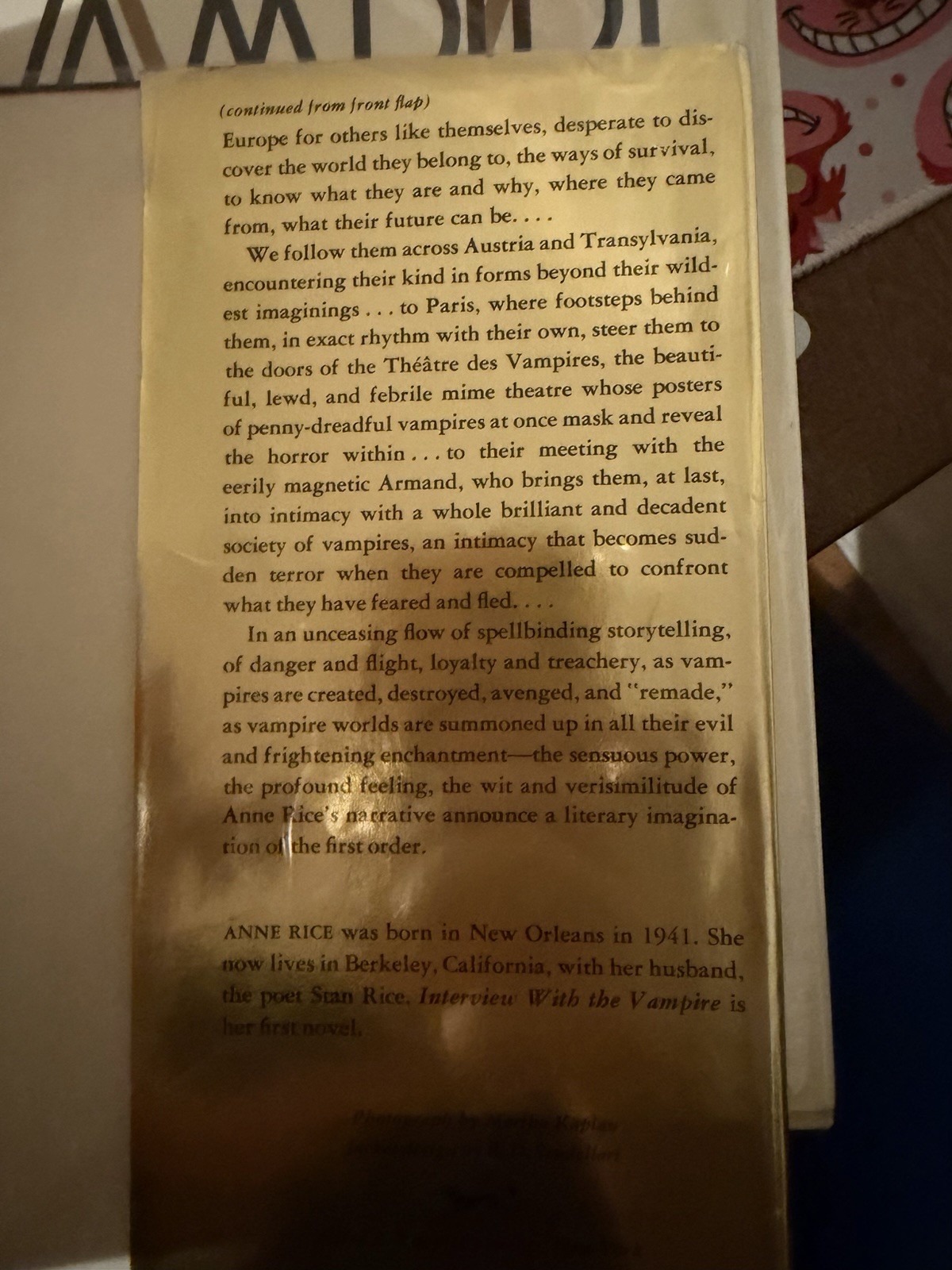 Anne Rice / Interview with the Vampire 1st Edition 1976 KNOPF V Good Condition