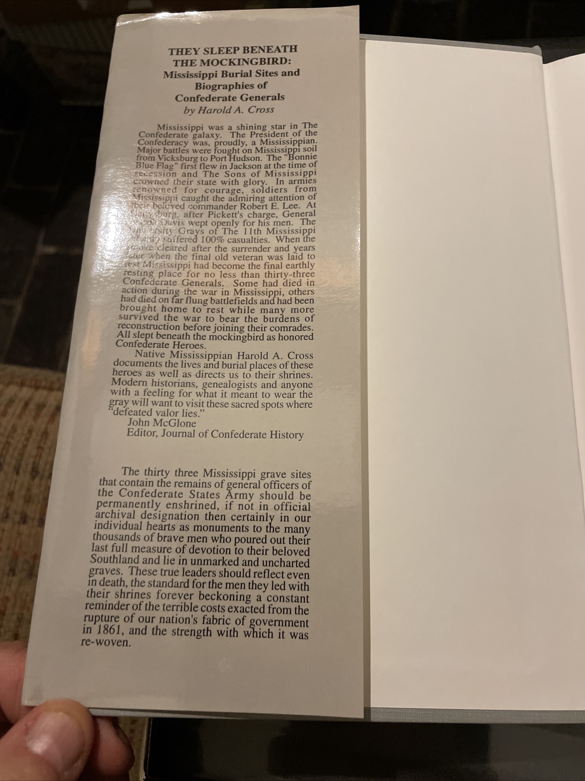 They Sleep Beneath the Mockingbird Hardcover Signed Harold Cross 1994 Vol 12