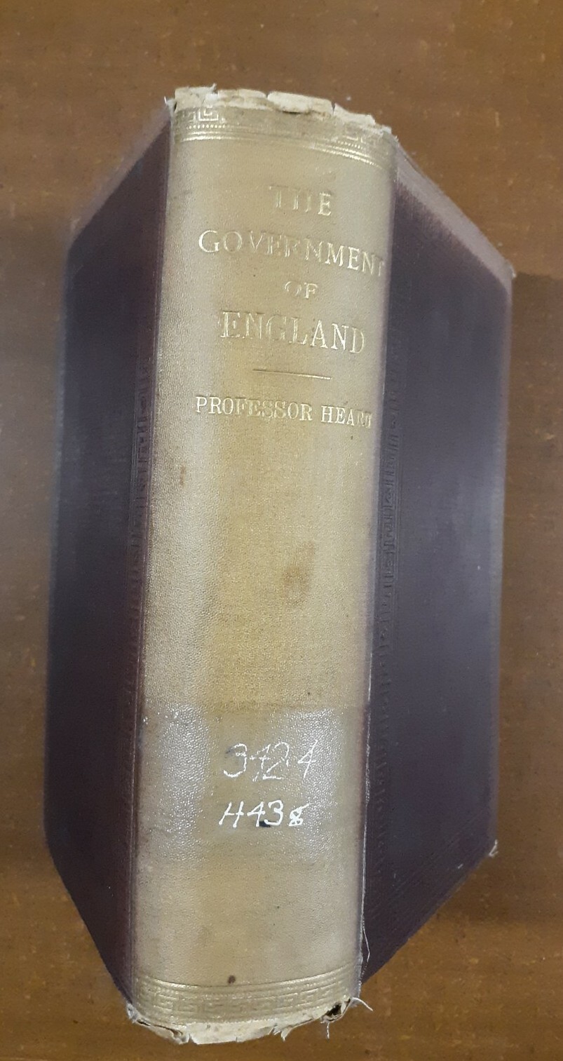 The Government Of England 2nd Edition, Hearn, 1887, X-library, Fair