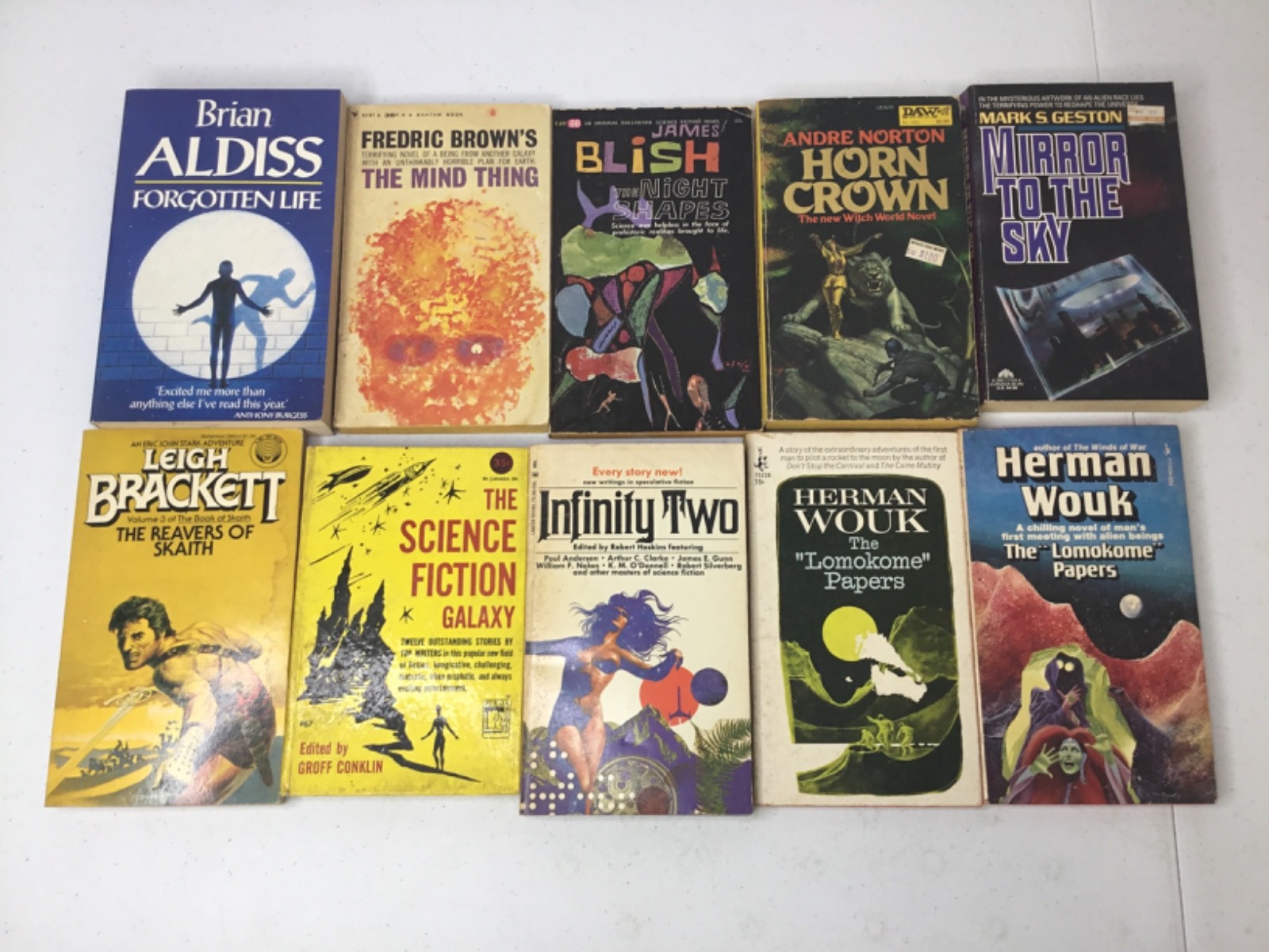 Lot of 10 Mixed Vintage Sci Fi/Fantasy. PB & HC
