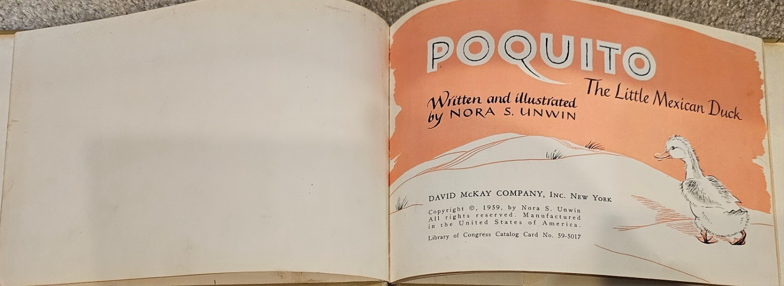 Poquito the Little Mexican Duck 1959 Children s Vintage Hardcover Wonderful Art