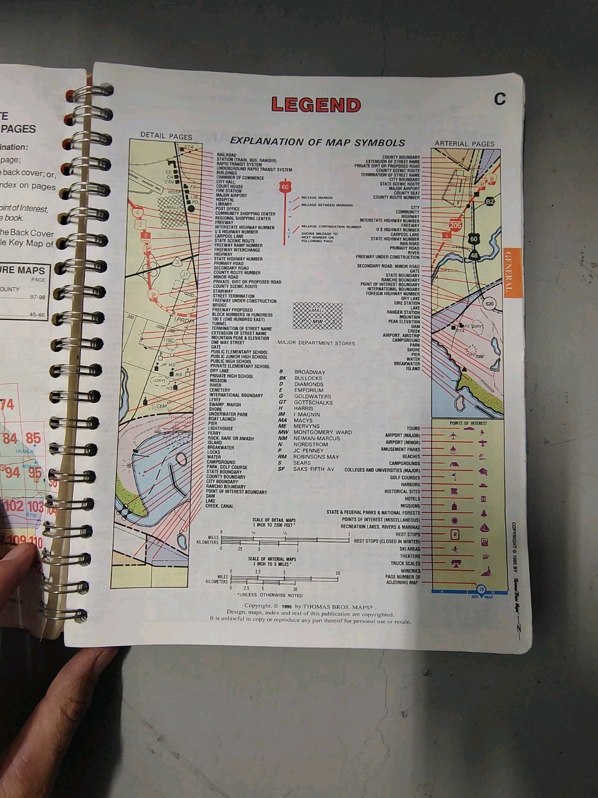 ThOMAS BrOS MAPS – CLAIFORNIA ROAD ATLAS & DRIVERS GUIDE SPIRAL BINDING.
