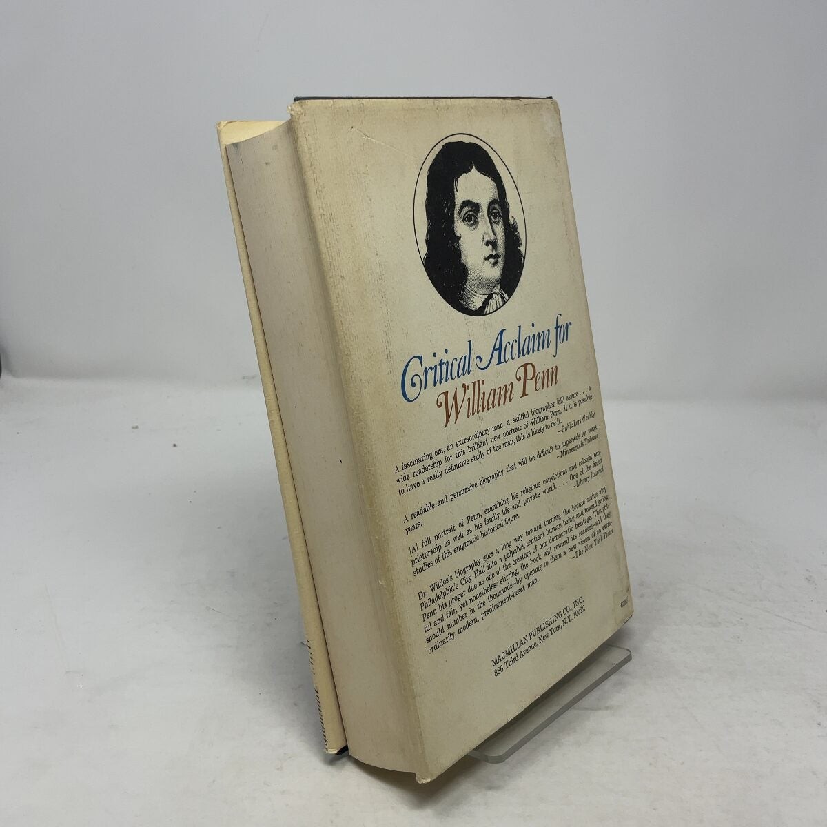 William Penn by Harry Emerson Wildes HC First Edition Very Good 1974
