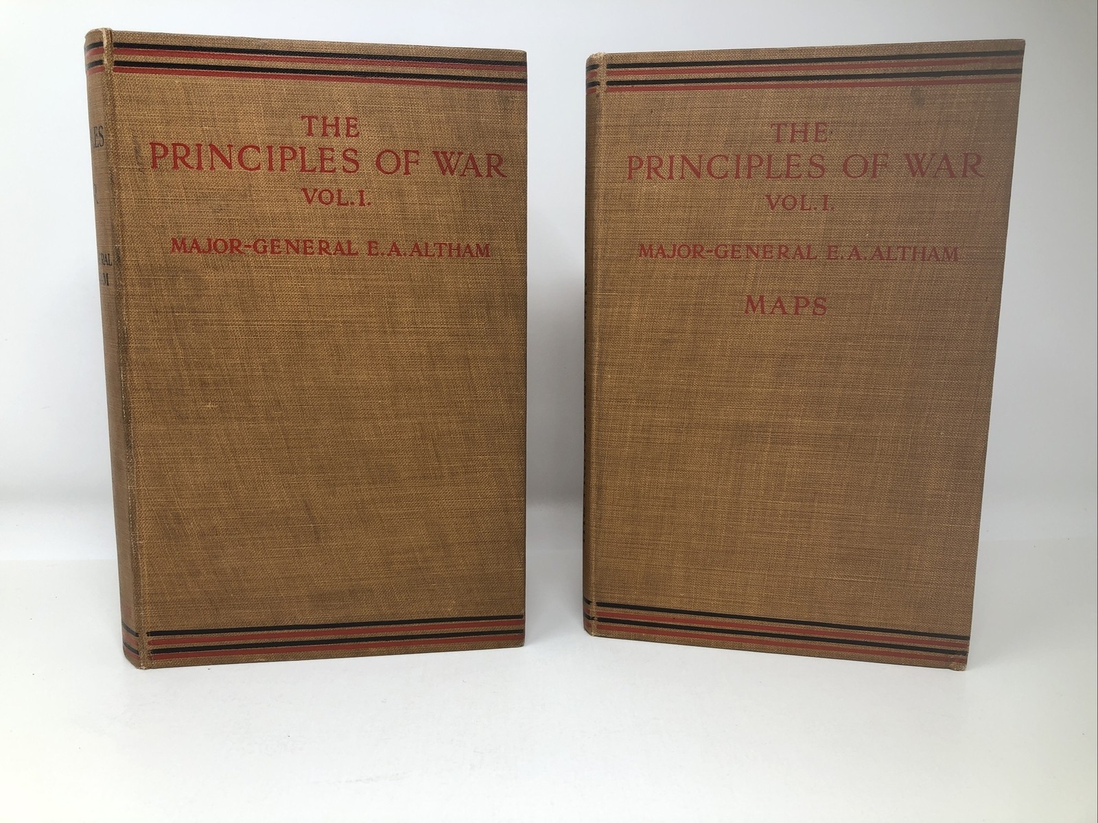 PRINCIPLES OF WAR 2 Vol Set (Maps) Altham 1914 HC Historically Illustrated RARE
