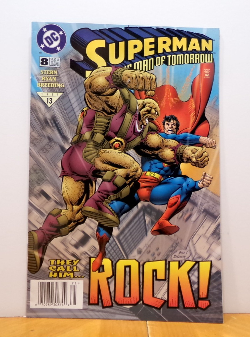 STUNNING ARTWORK DC COMIC BOOK SUPERMAN THE MAN OF TOMORROW THEY CALL HIM ROCK!