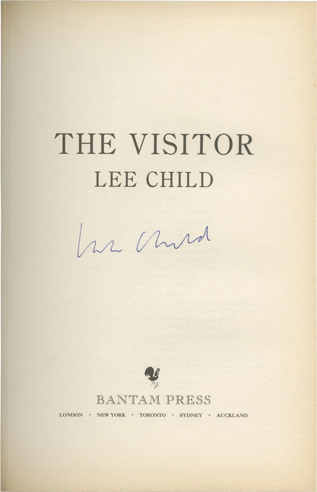 Lee Child THE VISITOR First UK Edition signed 2000 #168852