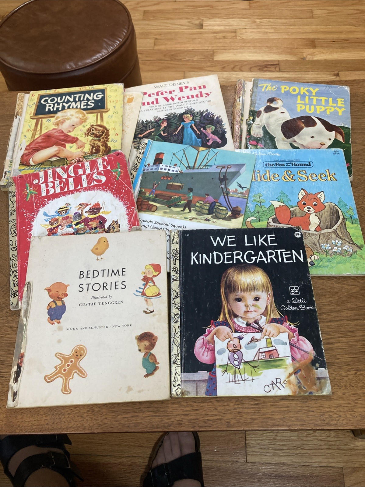 Lot Of 8 Vintage Little Golden Books DAMAGED Crafts Junk Journal Scrapbooking