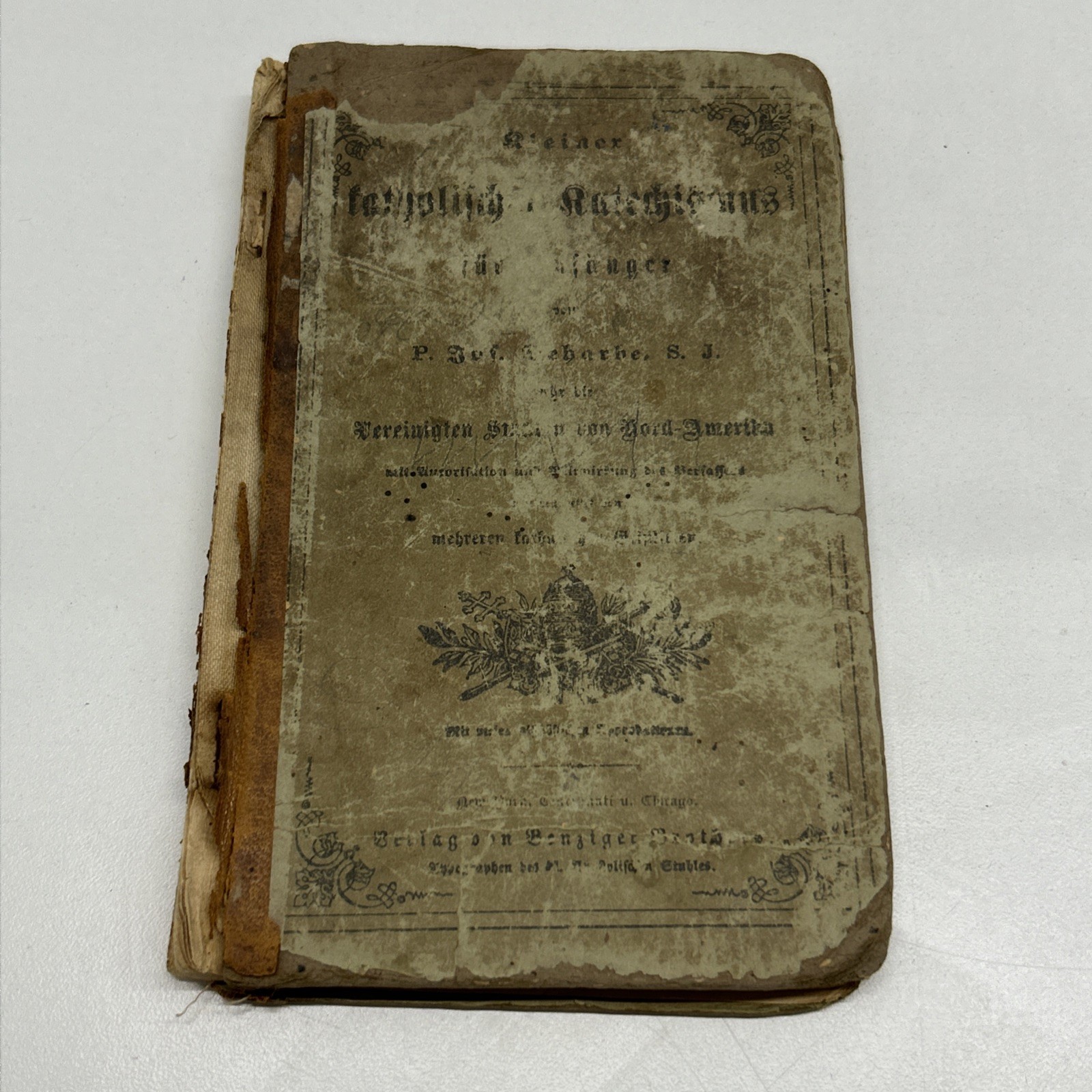 Antique 1883 Small Catholic Catechism For Beginners Book German Translation