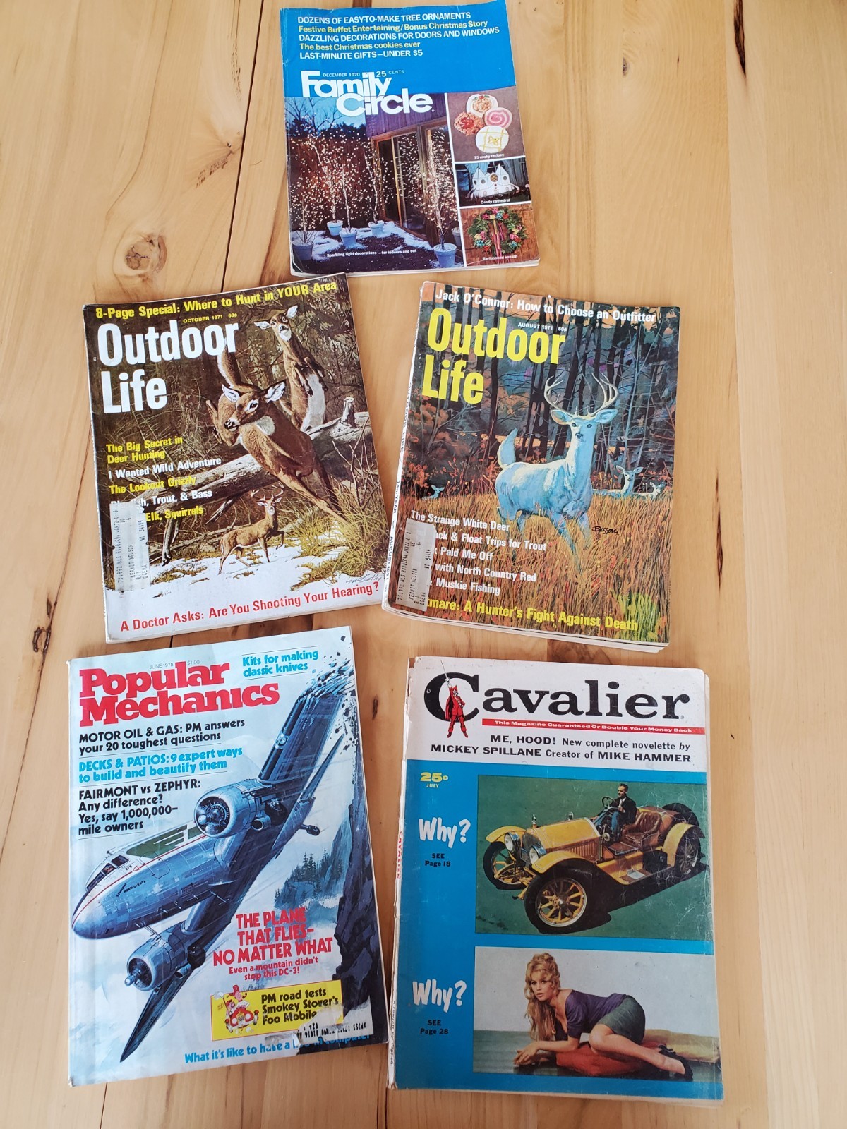 Vintage 1971 Outdoor Life 1978 Popular Mechanics 1959 Cavalier 5 Magazine Lot