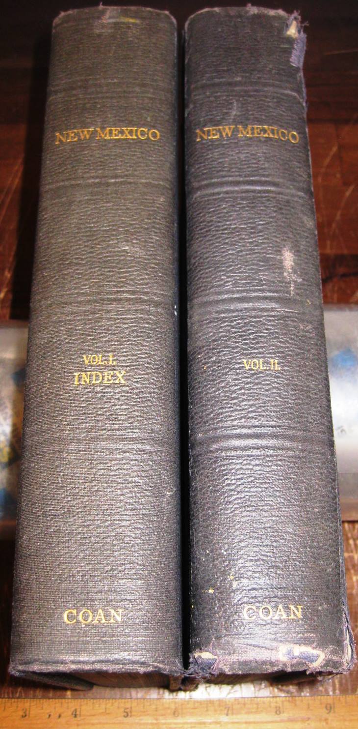 HISTORY OF NEW MEXICO (2 Vol of 3) by Coan 1925 Territorial & Pueblo History