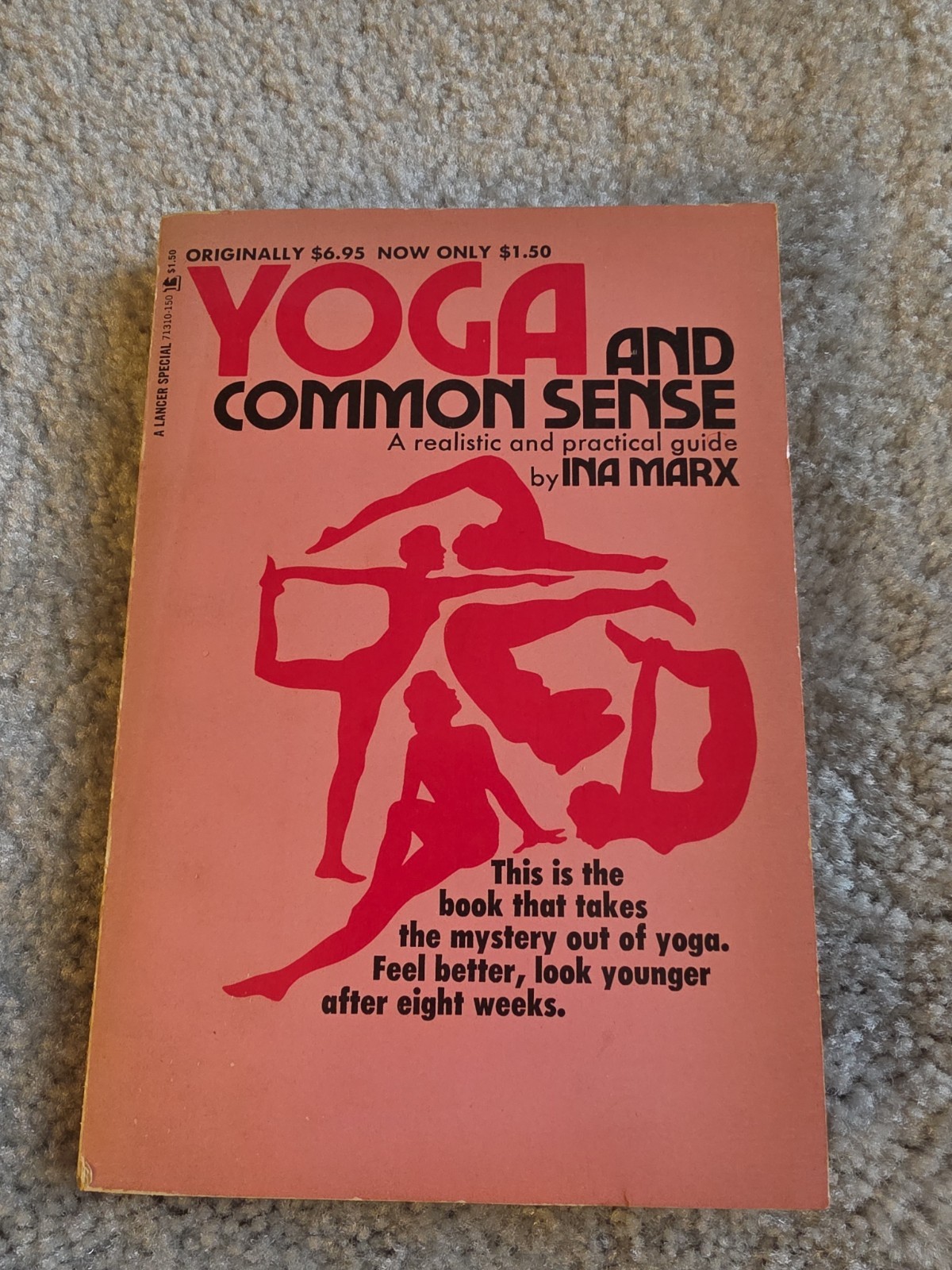 Vintage Yoga and Common Sense Ina Marx 1970 Lancer Books Paperback Retro