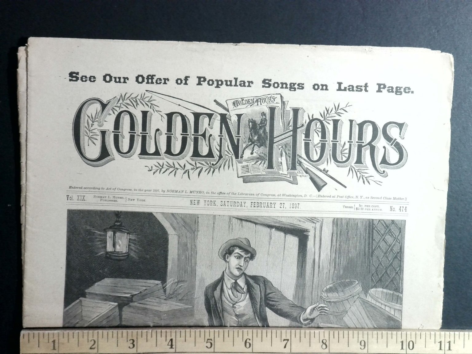 Golden Hours Vol. XIX No. 474 by Norman L. Munro 1897 Rare Adventure Comics