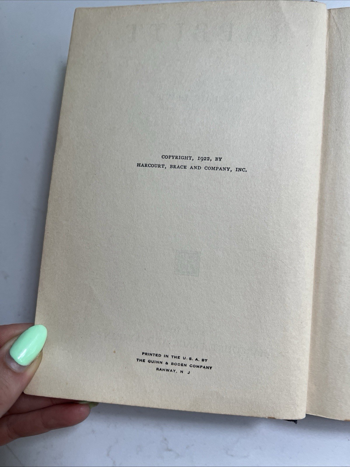 Babbitt by Sinclair Lewis HC First 1st Edition 1922 Harcourt Brace & Co Ed.