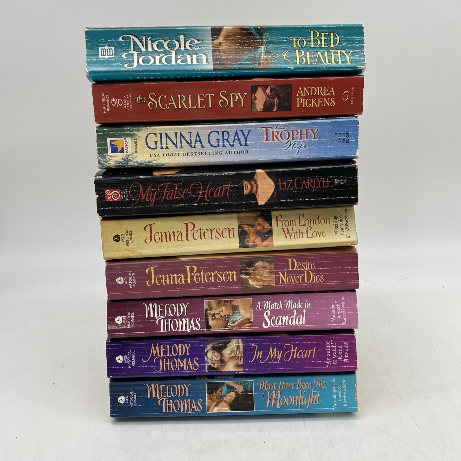 Lot of 9 Romance Paperback Novels 6 Authors – List in Description