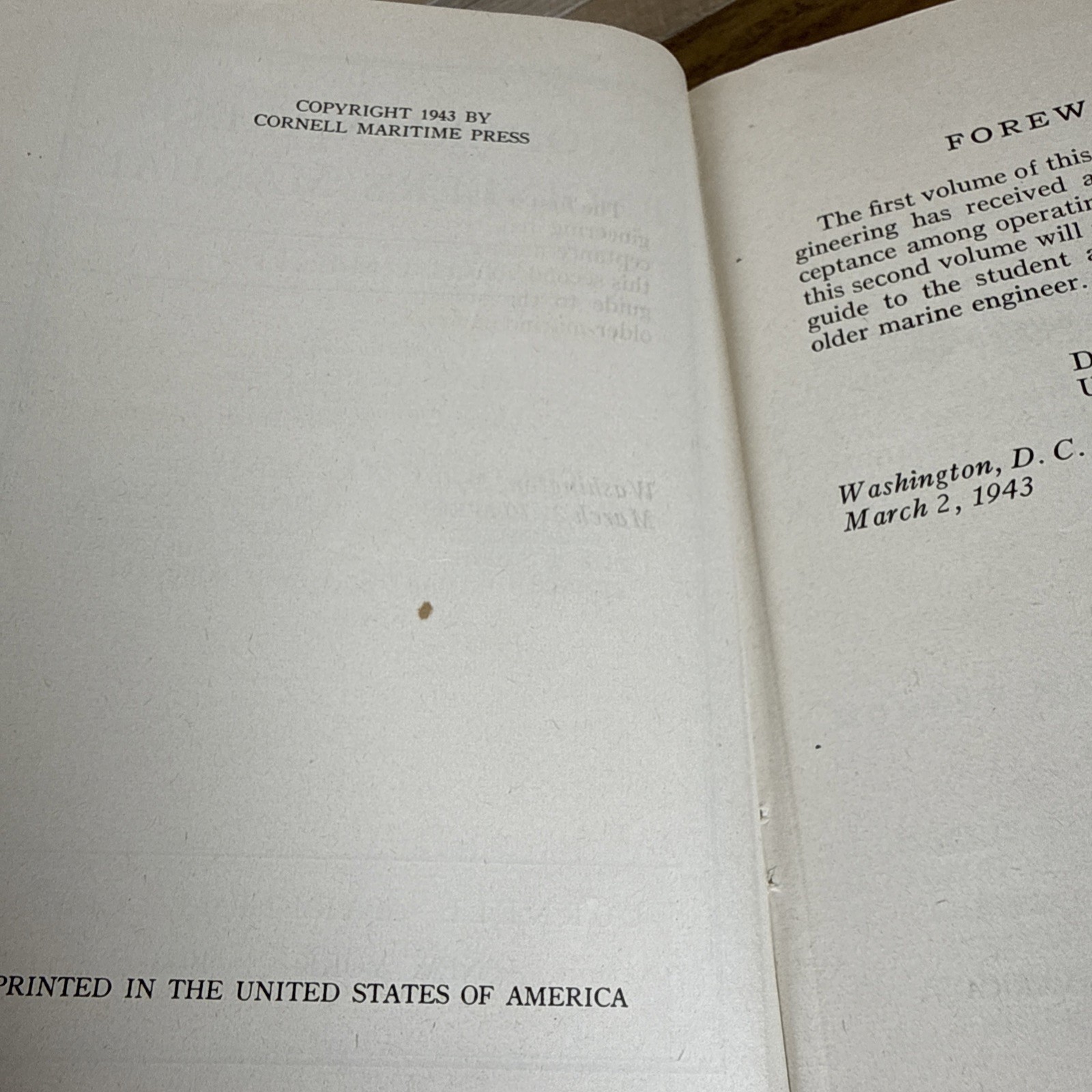 Modern Marine Engineers Manual Volume 2 Osbourne Cornnell Maritime 1943 Vintage