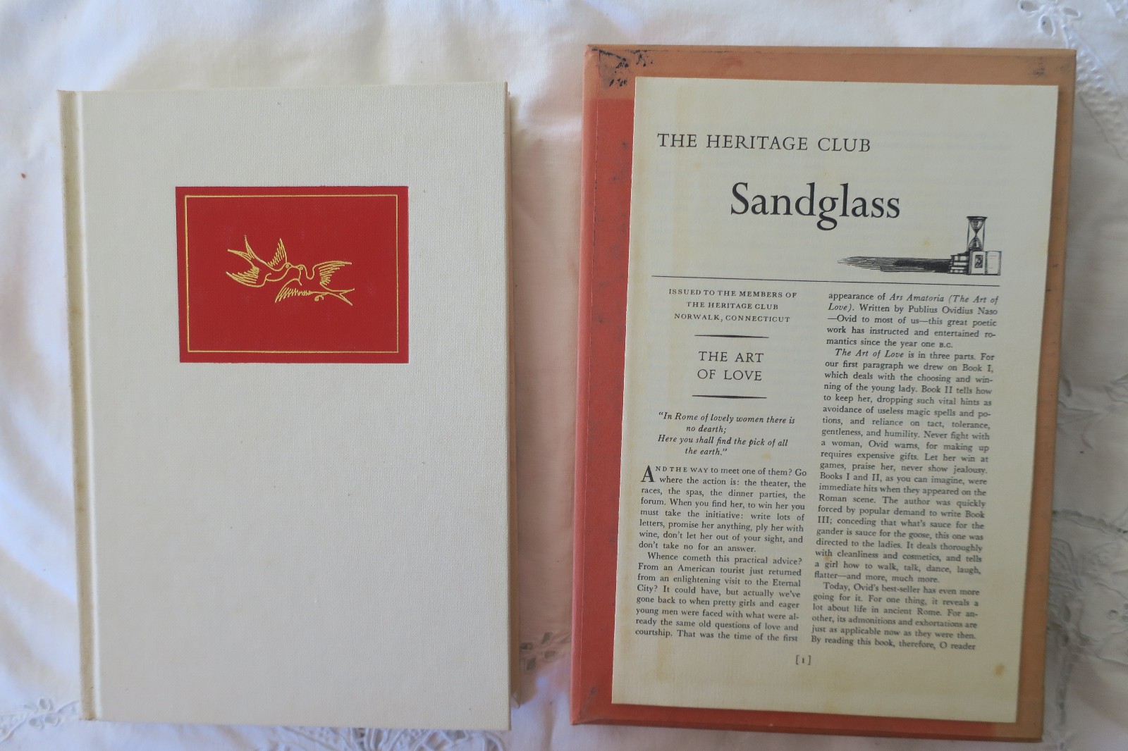 The Art of Love by Ovid – 1971 Illustrated Heritage Press Slipcase and Sandglass