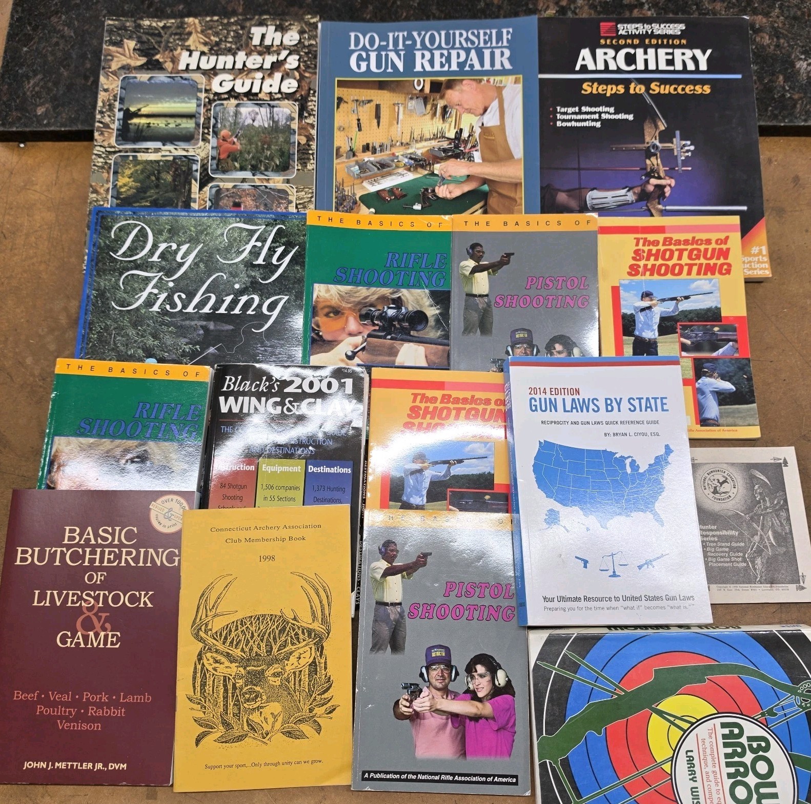 Rare Vintage Books Lot Of 15 • Ammo Pistol Revolver Rifle Hunting Bow & Arrow