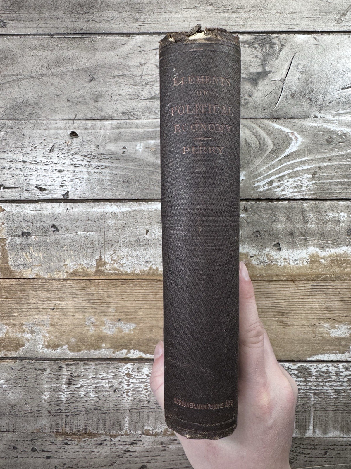 1877 Economics Book “Elements of Political Economy” Arthur Latham Perry, SIGNED