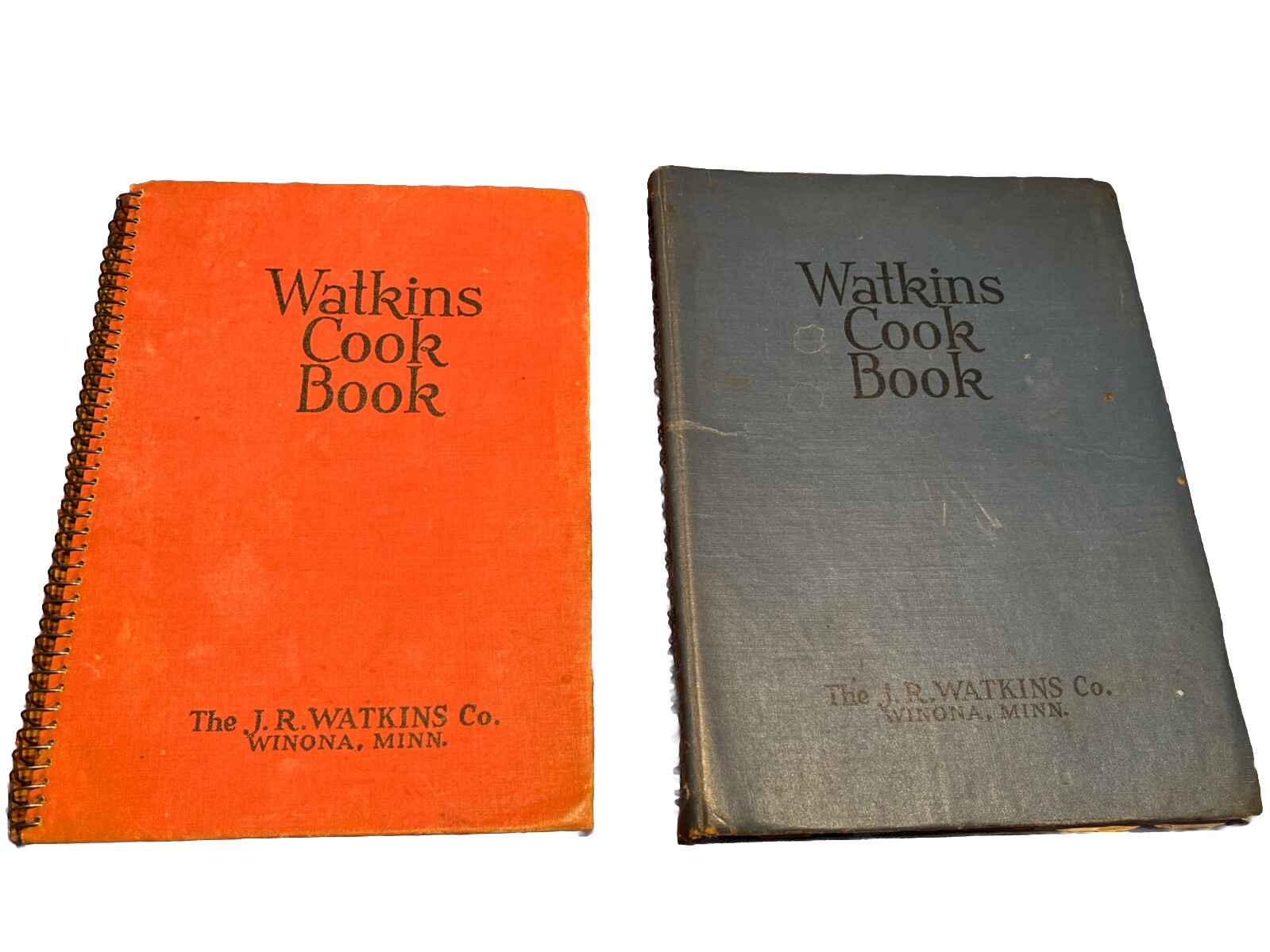 1936 Vintage WATKINS Cookbook JR Watkins Co Spiral Binding 2 Book Lot