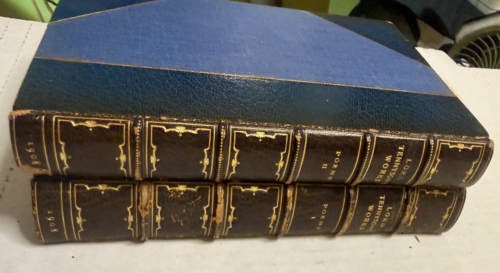 Tennyson Poems Vol I II 1908 Macmillan Eversley Edition Lynde Selden Bookplate