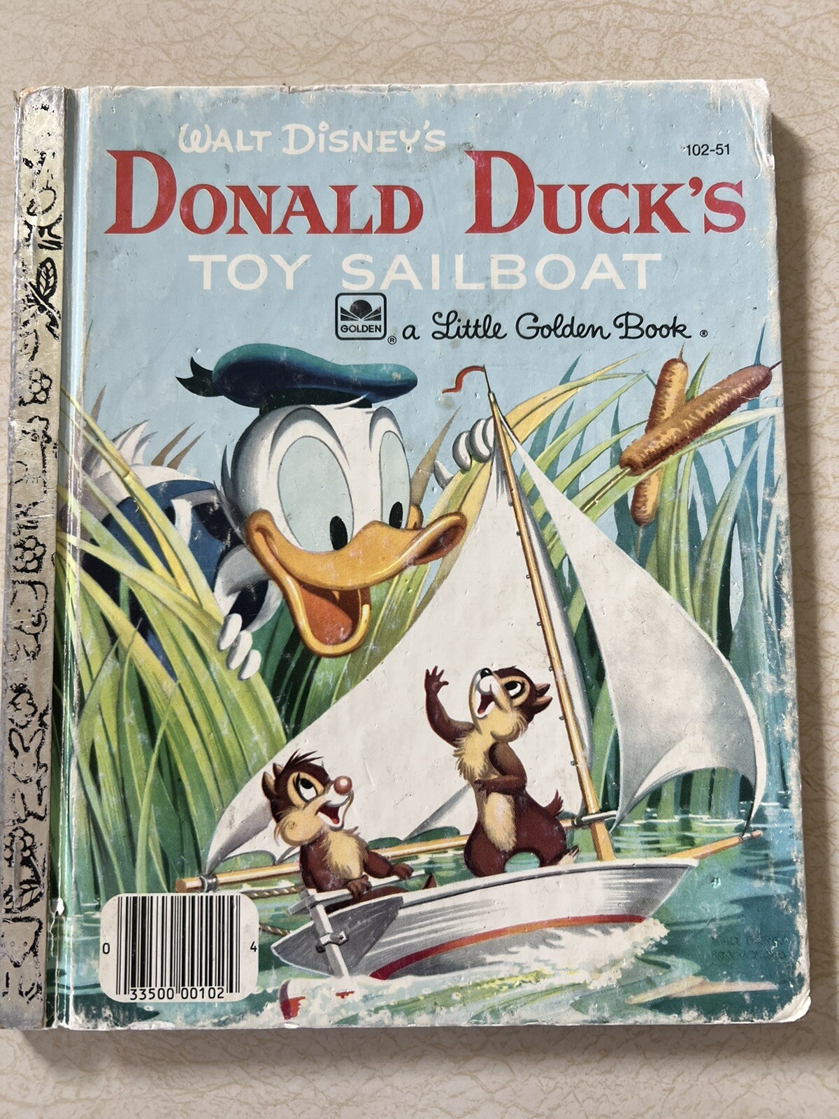Walt Disney’s Donald Duck’s Toy Sailboat A Little Golden Book 1954 Chip N Dale