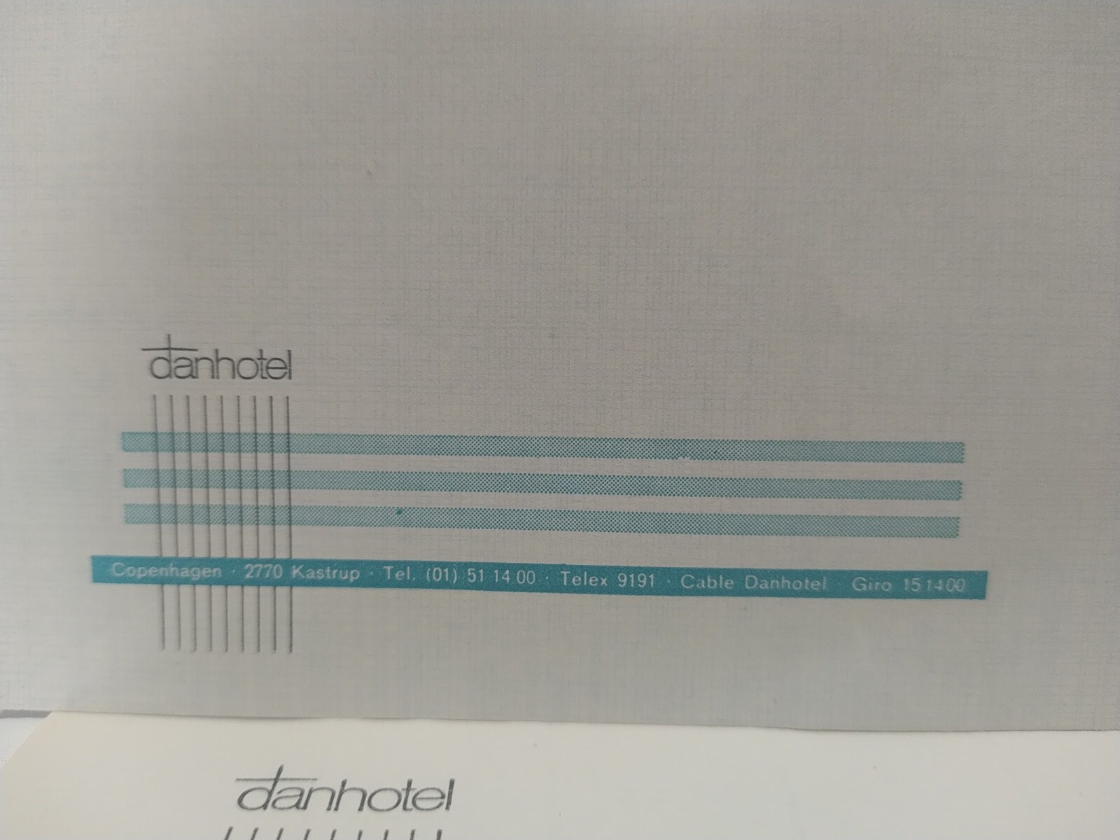 Dan Hotel Copenhagen Stationery Paper and Envelopes Vtg Retro 1970s