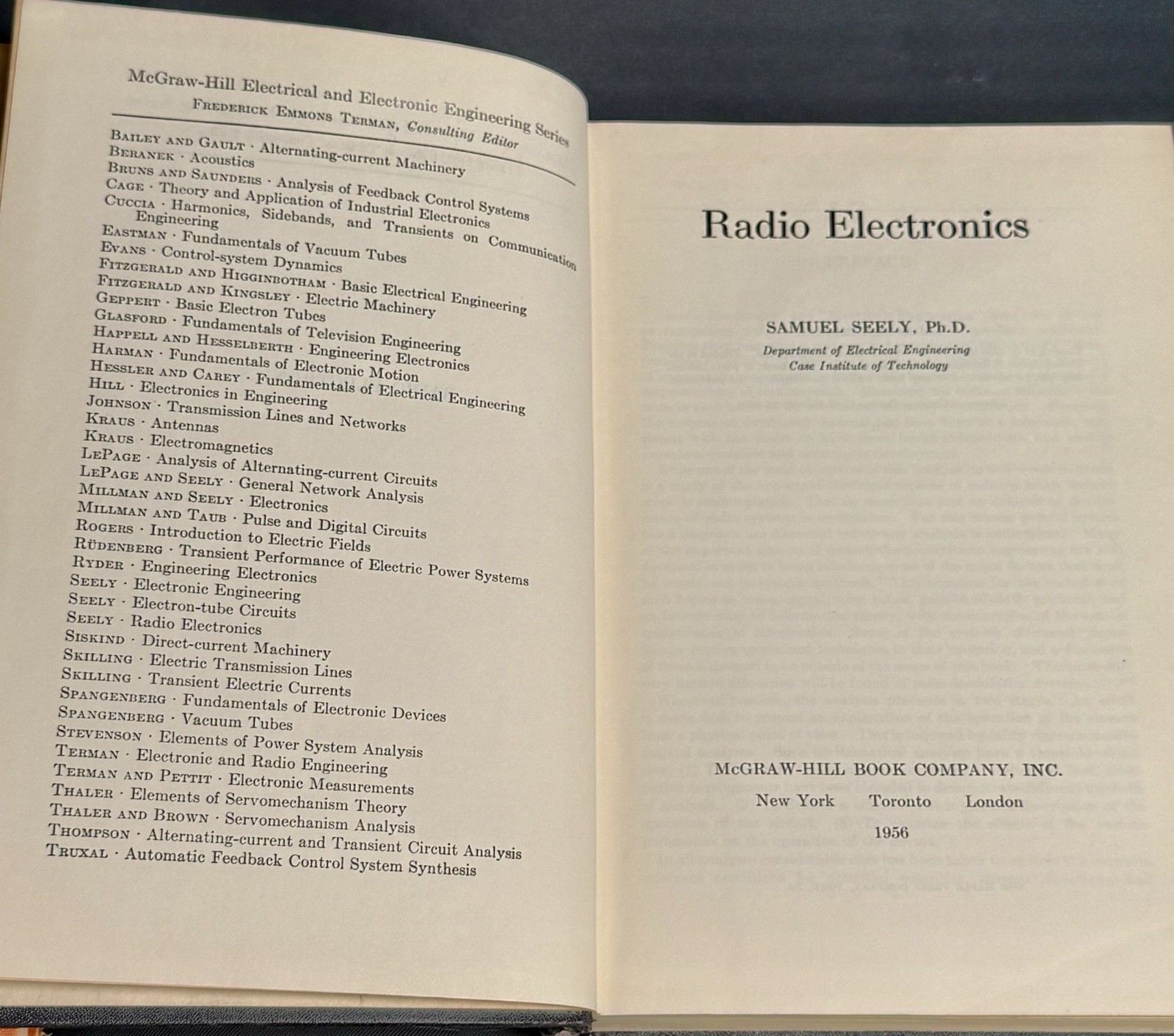 McGraw-Hill Electrical and Electronic Engineering Series ELECTRONICS 1956