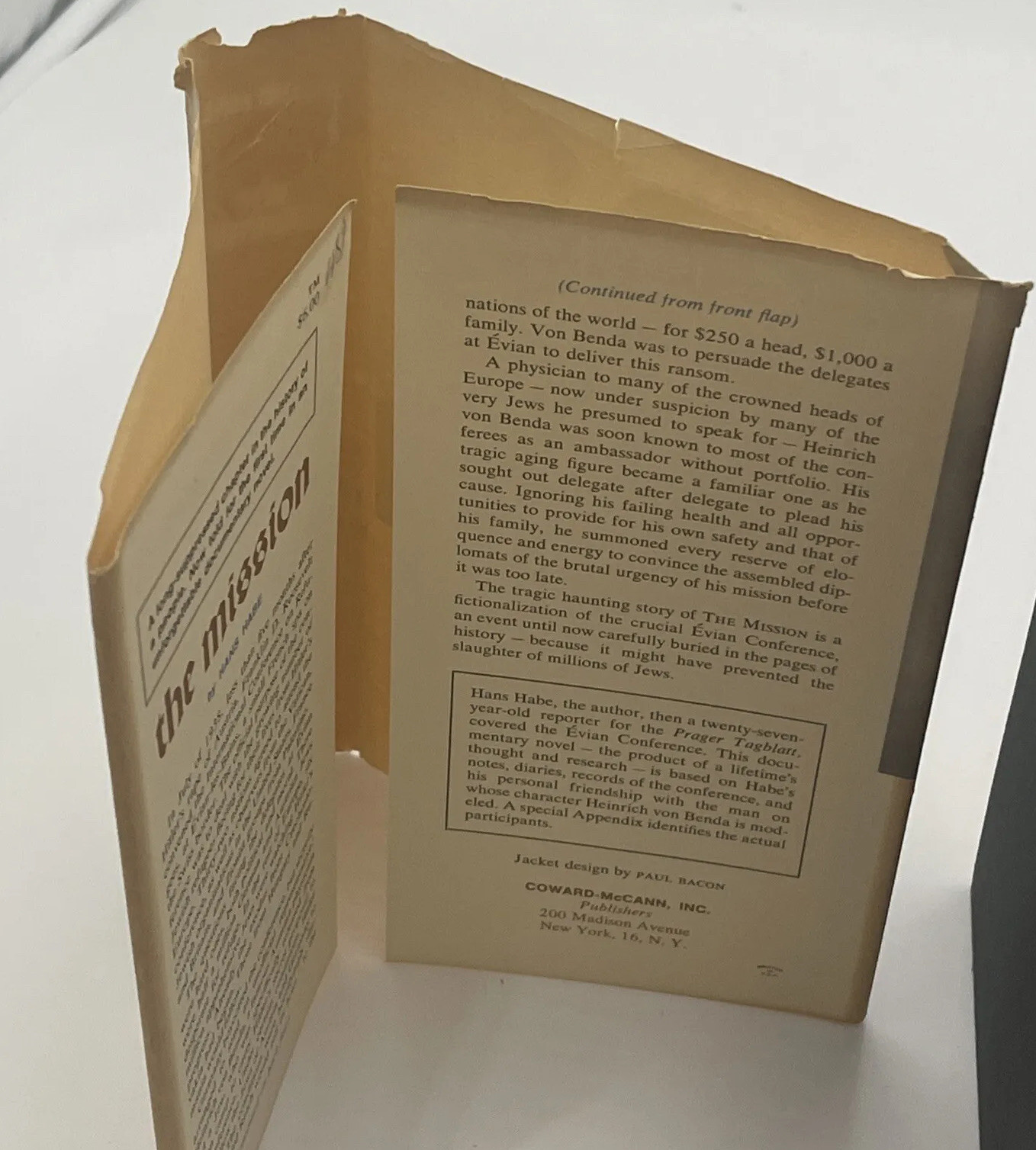The Mission by Hans Habe 1st American Edition 2nd Impression Hardback W/ Jacket